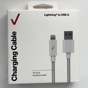 Lightning to USB-A Charging Sync Cable, 10-foot braided